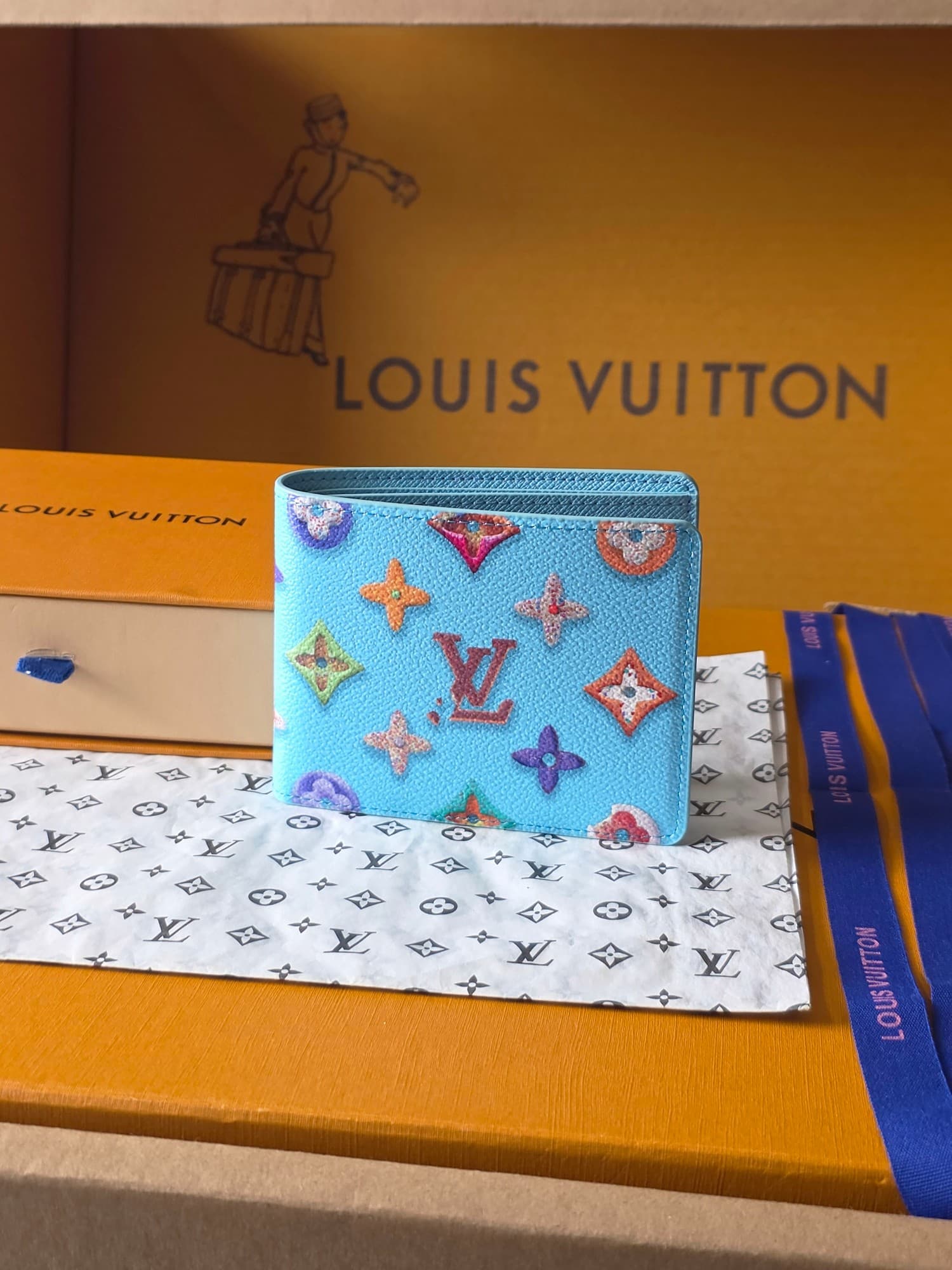 Louis Vuitton 루이비통 슬렌더 월릿 모노그램 크래커 블루 레플리카 - 지갑 | 제이샵 레플리카 사이트